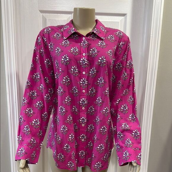TALBOTS PINK FLORAL SHIRT - Picture 1 of 9